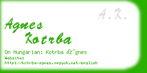 agnes kotrba business card